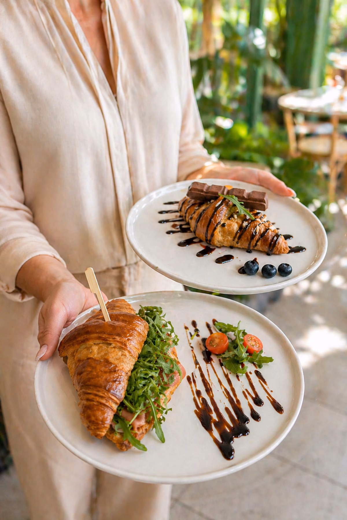 Brunch posložen na tanjurima u kavani Dora